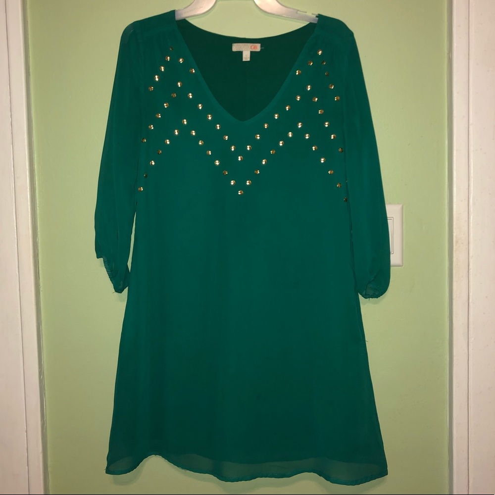 Green Studded Gianni Bini Dress Formal Small